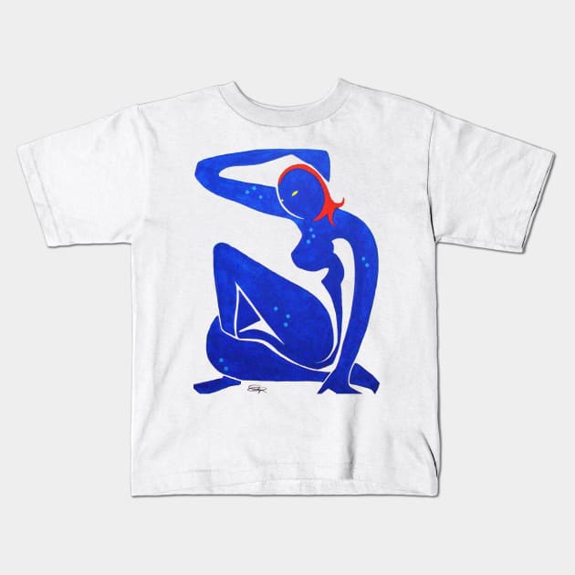 Blue Mutant Kids T-Shirt by redroachart